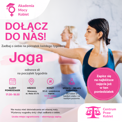 Joga tylko dla KOBIET - odnowa sił na początek tygodnia